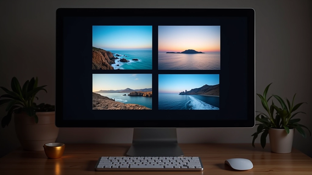 Lightbox overlay με τέσσερις φωτογραφίες σε μαύρο φόντο, κατάδειξη πλοήγησης